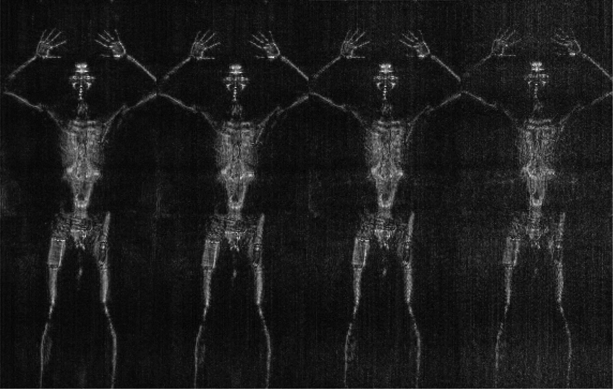 Reconstructed images with different percentages of electromagnetic data missing.