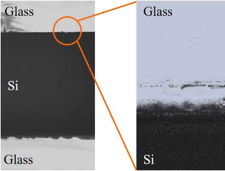SEM images of the anodic-bonding surface.