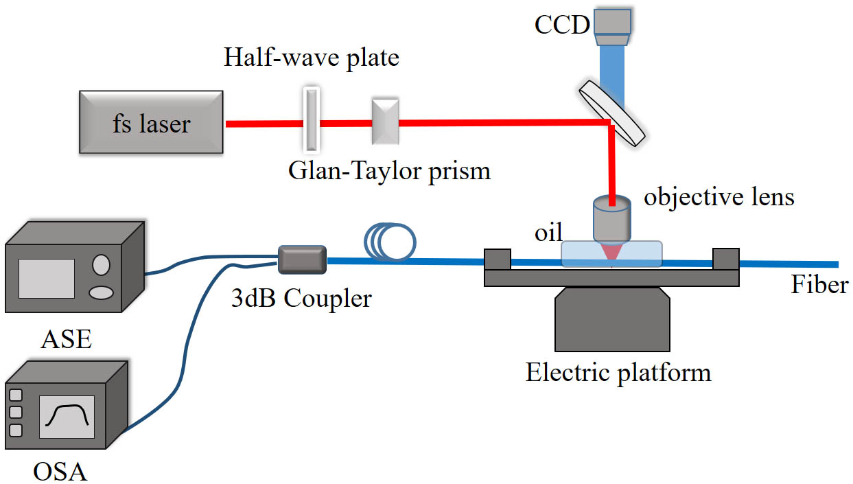 Schematic diagram of the PS-FBG inscription process.