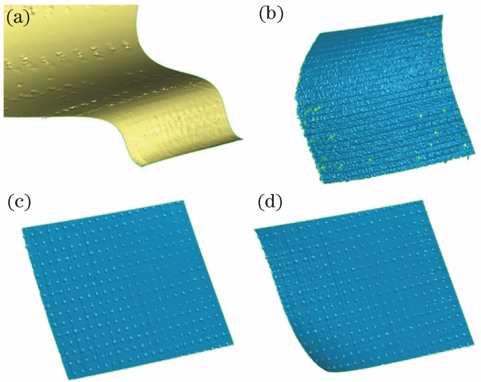 4种多项式模型对比测量结果。(a)三元二次模型;(b)三元三次模型; (c)四元二次模型;(d)四元三次模型