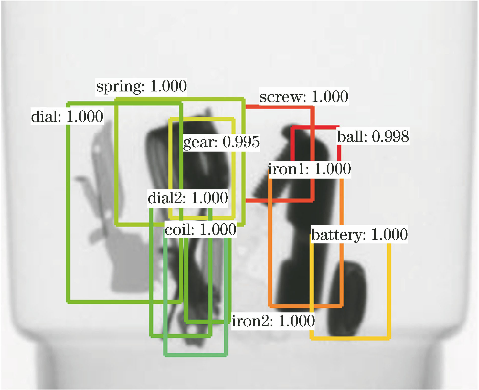 合格工件的检测结果