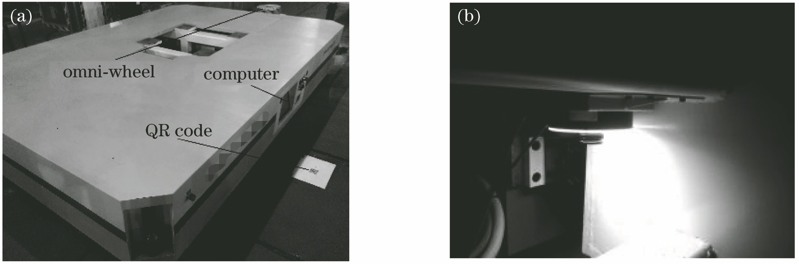 AGV与相机。(a) AGV;(b)相机