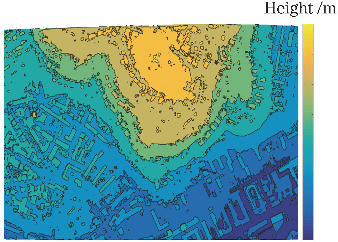 建筑区点云等值线填充分布