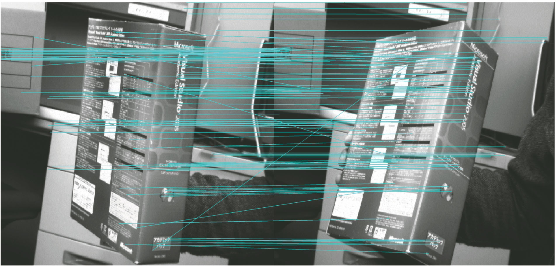 SIFT算法下匹配关系示意图