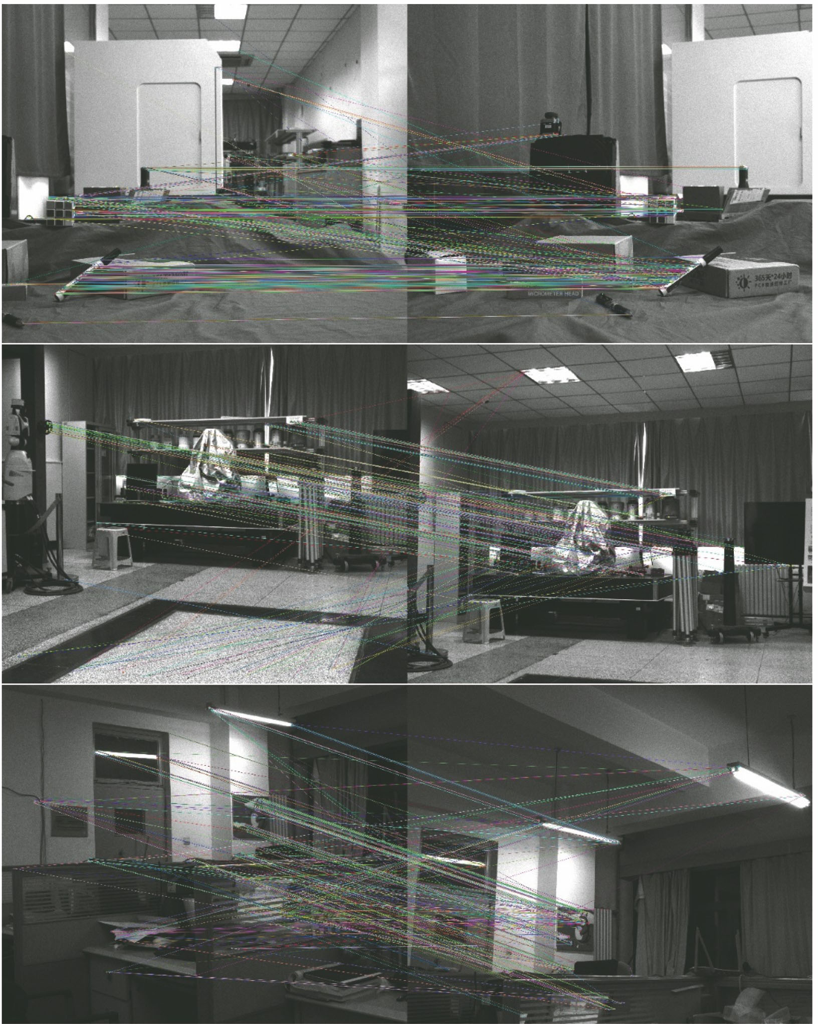 三组图像的暴力匹配结果