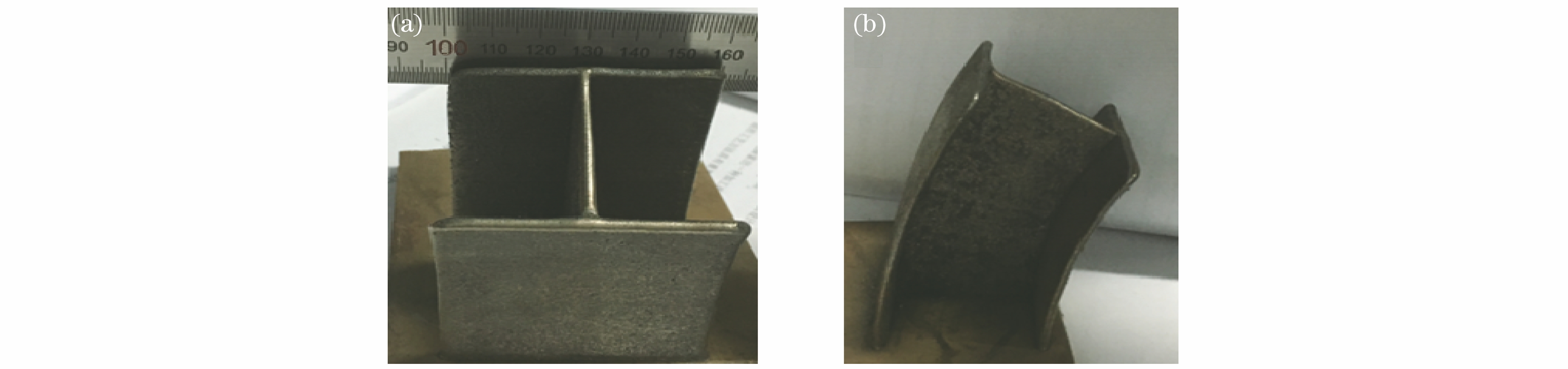 成形件。(a)主视图;(b)侧视图