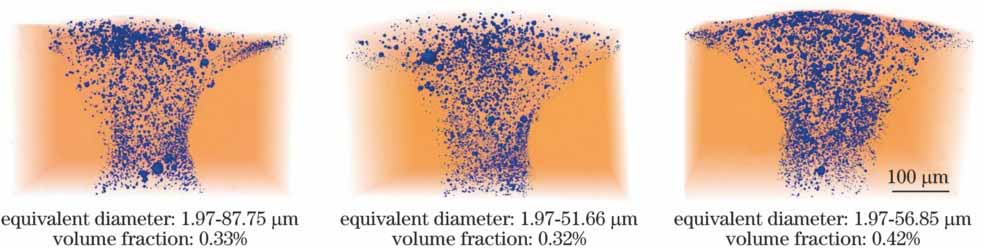 复合焊接头三维气孔分布