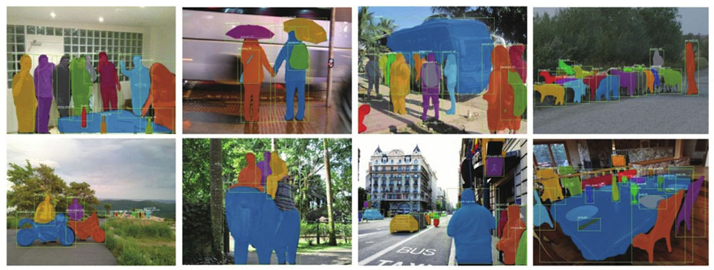 Mask R-CNN在COCO数据集上的测试效果