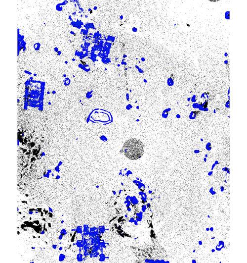 实验区障碍物点云分类结果(俯视图)
