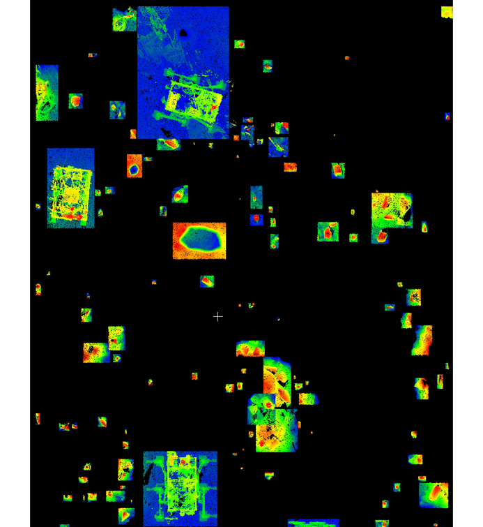 实验区障碍物点云识别结果(俯视图)