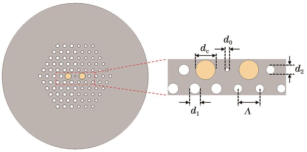 双芯PCF的横截面结构