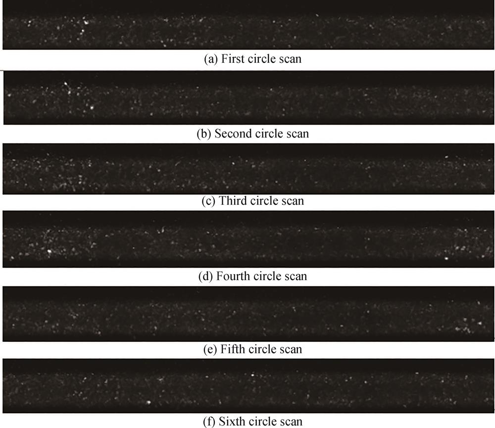 无损钢球暗场线扫描图像