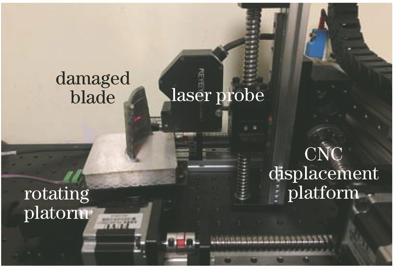 损伤叶片的线激光三维重建实验平台