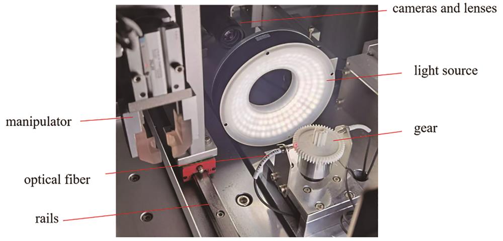 使用机械手和自动装置的齿轮视觉检测设备