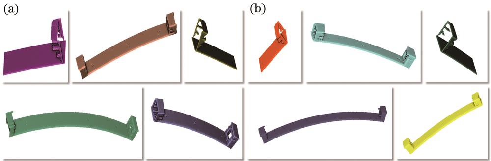 扫描数据。(a)东幅数据;(b)西幅数据
