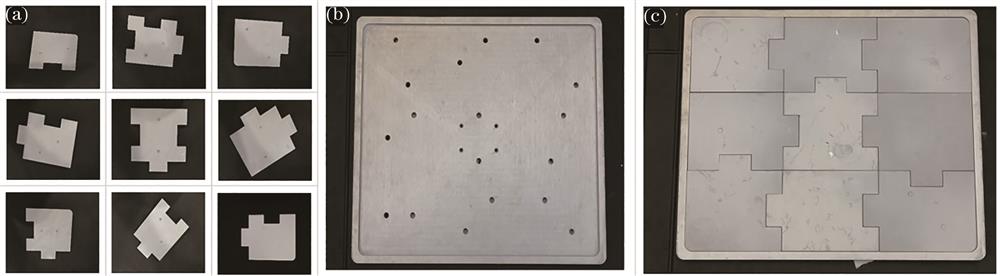 装配实验零部件。(a)装配件;(b)底板;(c)装配结果