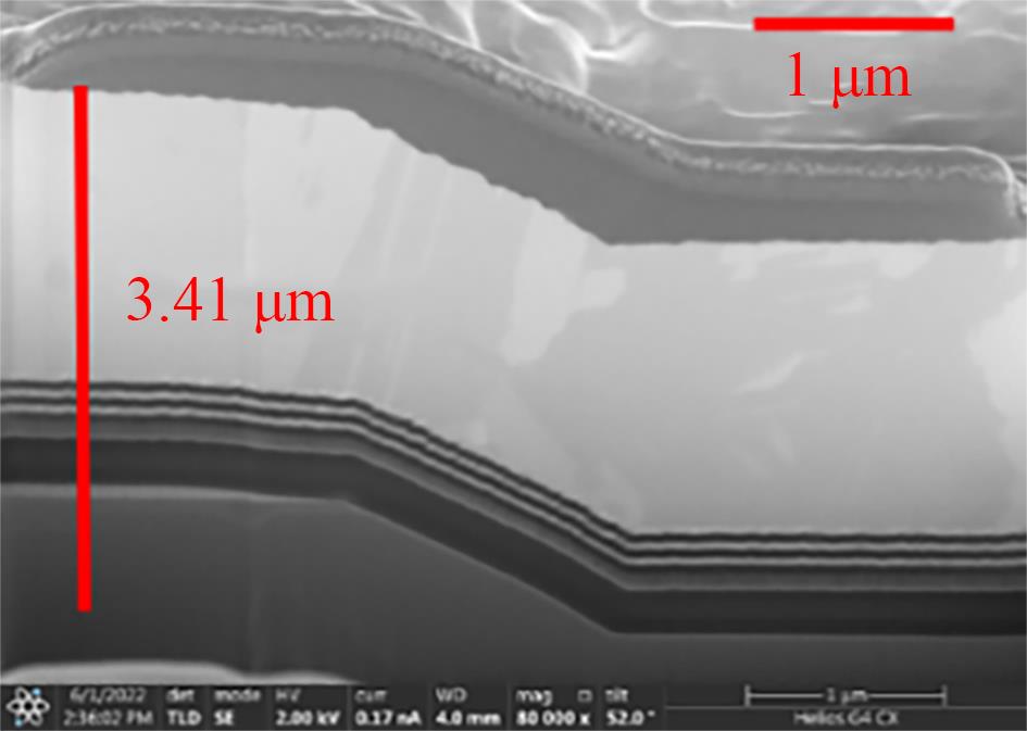 公共阴极台阶处剖面图