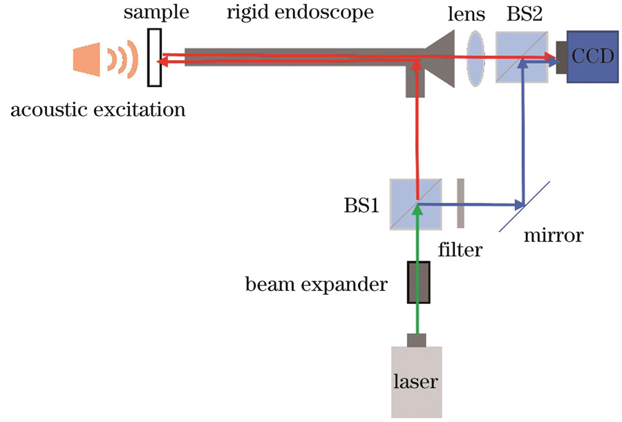 数字全息内窥干涉光路示意图