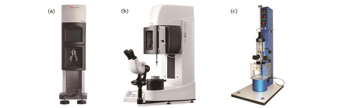 商业化快速冷冻设备。(a)赛默飞公司的Vitrobot;(b)Leica公司的EM GP;(c)Gatan公司的Cp3