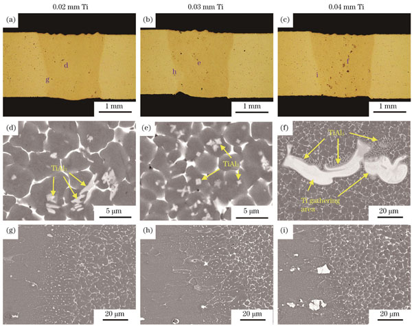 添加不同厚度Ti中间层的焊缝