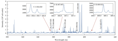 GBW04101样本中铀及其他元素谱线的识别